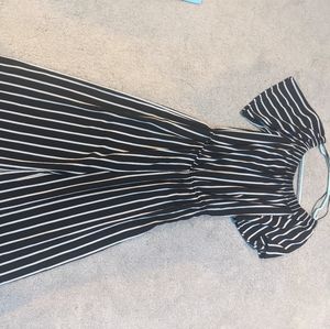 Striped, small, low chest jumpsuit